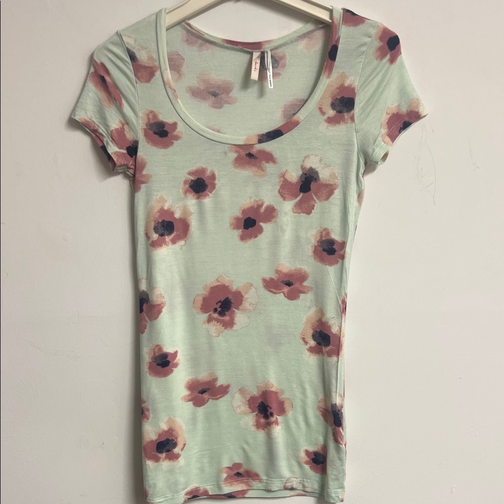 Floral Print Mint Green Top